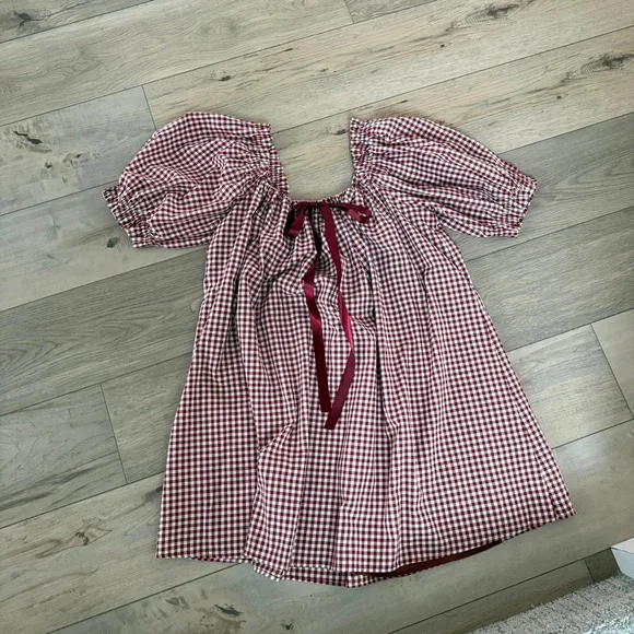 Bohme Red and White Gingham Mini Dress - Picture 1 of 6